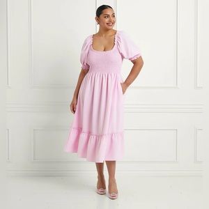 Hill House The Louisa Nap Dress in Ballerina Pink Crepe Size M